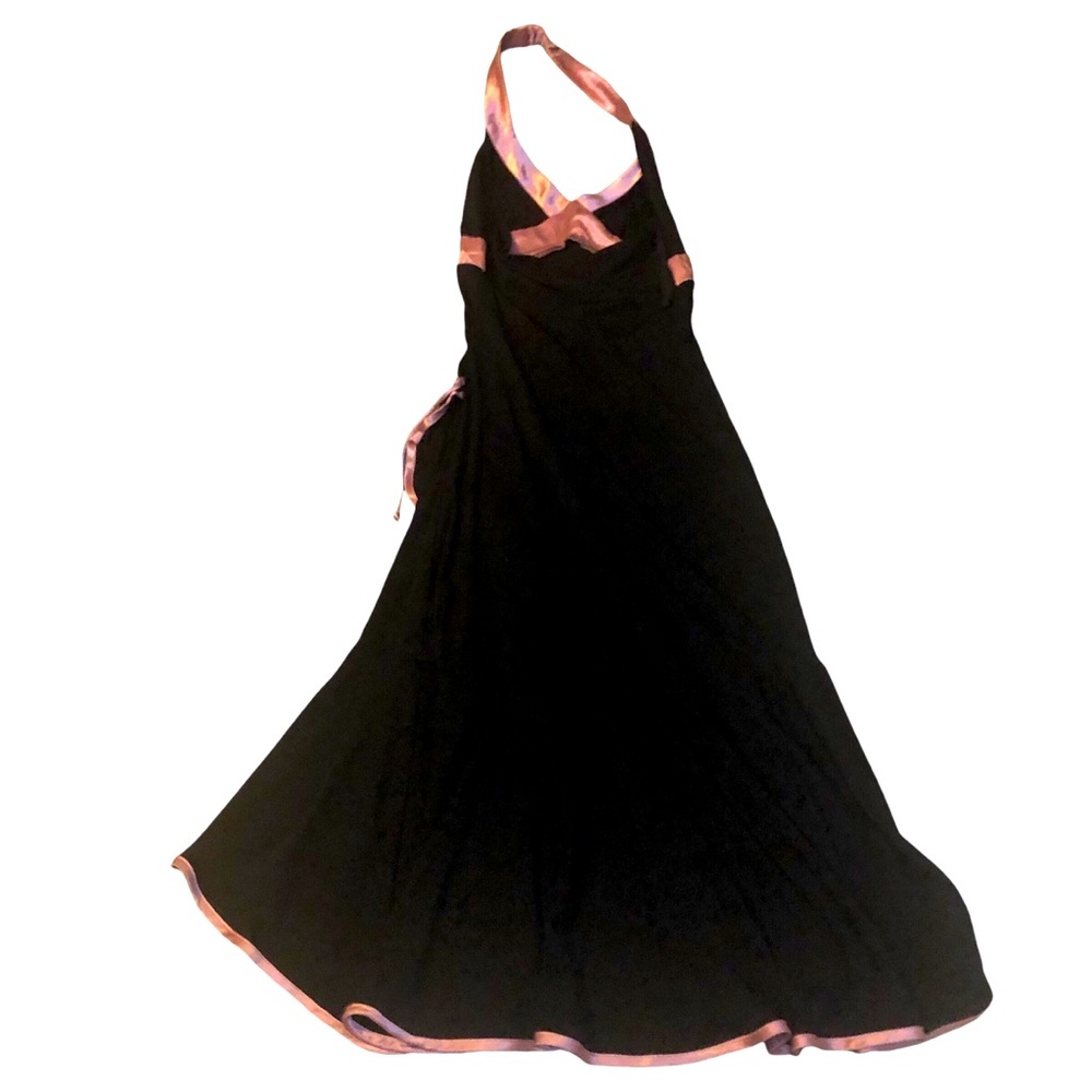 UpFront Y2K  Dress Tiered  Halter Dress Black/Pink M
